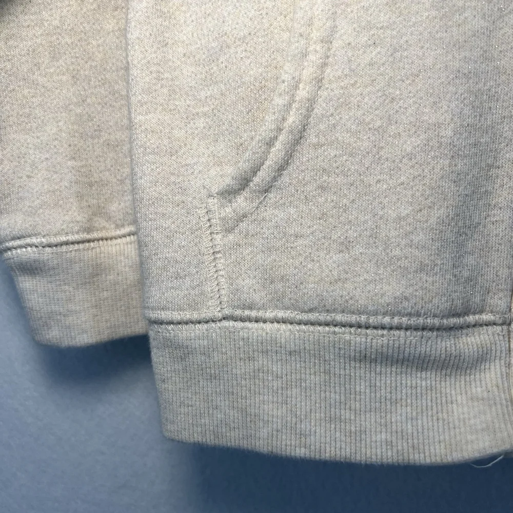 OshKosh B'gosh Girls Full Zip Hoodie Cream Glitter Toddler Size 3T Sweatshirt